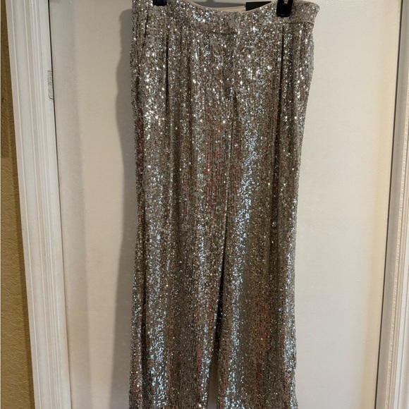 Express Sequin Cropped High Rise Pants NWT - Picture 1 of 6